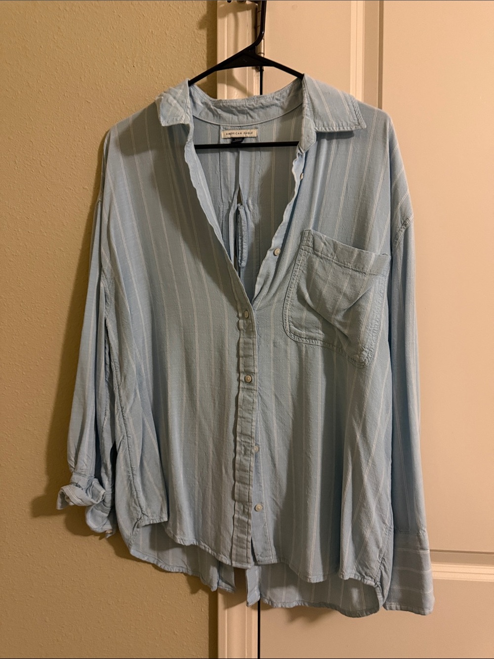 American Eagle Outfitters Light Blue Button-Down Shirt